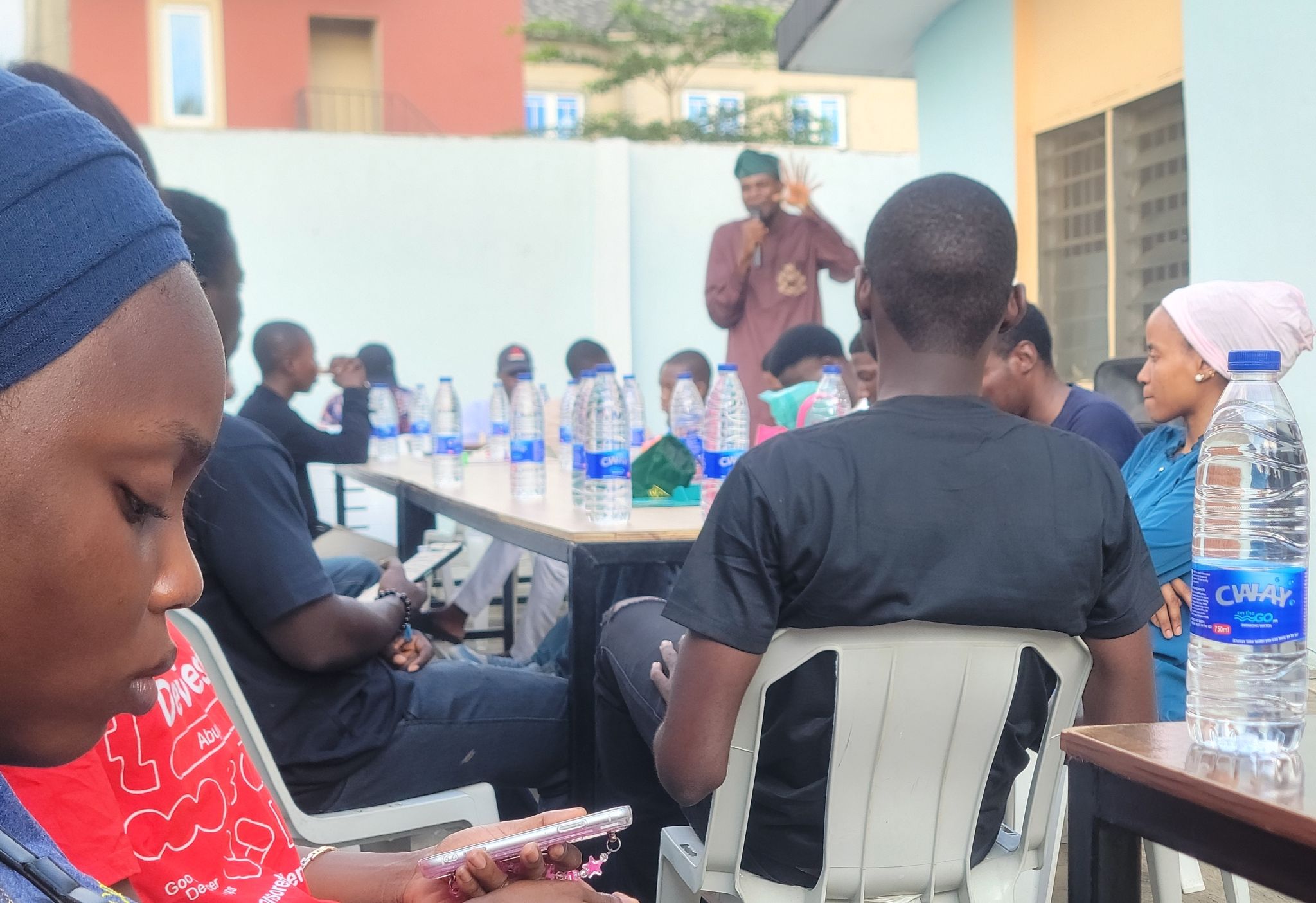 Ojo Oluwadamilare Samuel (Moxie) attending GDG Osogbo Tech Community Meetup at Oroki Innovation Hub in Osun state