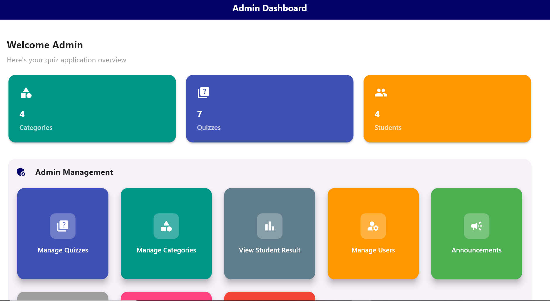 Admin Dashboard